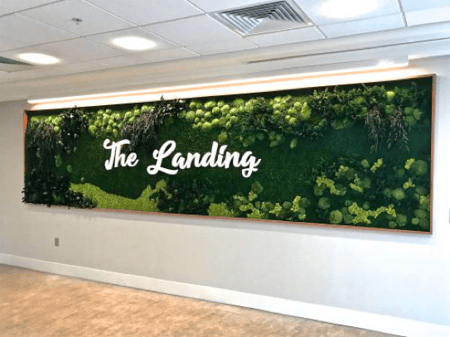 The Landing Bistro Green Wall at Collington 